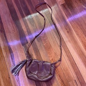 Brown leather cross body bag